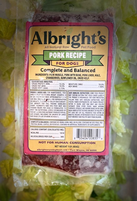 Albright s Pork Recipe 1Lb Patties Prosperous Pet